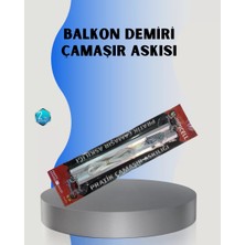 Zenvia 25X60 Balkon Askılığı Kare Demir Uyumlu Hava Dayanıklı Çamaşır Askısı