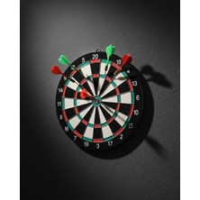 Zenvia 17 Inç Dart Tahtası Sağlam Ahşap Gövde ve Metal Iğneli Dart Okları