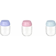 Practika 3 Adet Vintage Dekoratif Cam Kavanoz 425ML - 14,3 Oz