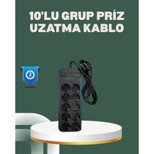 Zenvia Termal Koruma Sistemli USB Type-C 10’lu Grup Priz 2m 2500W Güç Kapasiteli