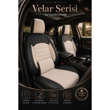 Trobus Bmw 1 Serisi 2004 ve Sonrası Bel Destekli Tay Tüyü Koltuk Kılıfı Velar Serisi Krem Siyah