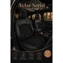 Trobus Citroen C3 2009 ve Sonrası Bel Destekli Tay Tüyü Koltuk Kılıfı Velar Serisi Siyah
