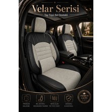 Trobus Hyundai Tucson 2010 ve Sonrası Bel Destekli Tay Tüyü Koltuk Kılıfı Velar Serisi Bej Siyah