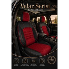 Trobus Volkswagen Golf 7 ve 7.5 Kasa 2013-2020  Kırmızı Siy Bel Destekli Tay Tüyü Koltuk Kılıfı Velar Seris
