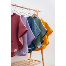 Hafy Baby 5 Renk Organik Pamuk, Kapüşonlu Müslin Çocuk Pançosu