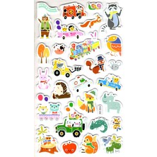 Limmy Sticker Eva Kabartmalı Stiker Çıkartma Defter Etiket (XK004) 14X24 cm - Eğlenceli Taşıtlar Hayvan