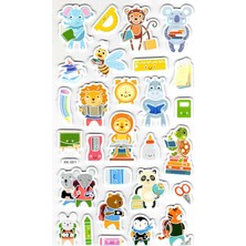 Limmy Sticker Eva Kabartmalı Stiker Çıkartma Defter Etiket (XK001) 14X24 cm - Okul Hayvan Sevimli