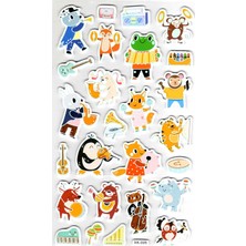 Limmy Sticker Eva Kabartmalı Stiker Çıkartma Defter Etiket (XK005) 14X24 cm - Müzik Hayvan Sevimli