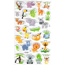 Limmy Sticker Eva Kabartmalı Stiker Çıkartma Defter Etiket (XK008) 14X24 cm - Orman Hayvanları