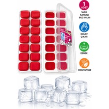 Evolis Kitchen Evolıs Kitchen  14 Bölmeli Yapışmaz Silikon Bas Çıkar Buzluk Buz Kalıbı 1 ADET(25X10)