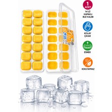 Evolis Kitchen 14 Bölmeli  Yapışmaz Silikon Bas Çıkar Buzluk Buz Kalıbı 1 ADET(25X10)