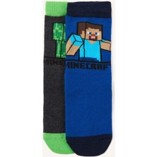 DeFacto Minecraft 2'li Pamuklu Uzun Çorap Erkek Çocuk H6337A8NS