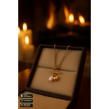 ✨ Midnight Shine – Golden Drop 18 Ayar Altın Kaplama Kolye 💫