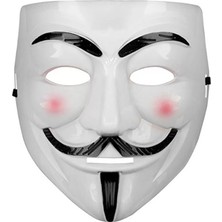 LTG Nova Beyaz Renk Pembe Yanaklı Ithal V For Vendetta Maskesi