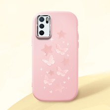 Ucuc Oppo A55 4g Uyumlu Darbe Emici Kamera Korumalı Pembe Silikon Özel Baskı Desenli Kılıf