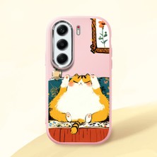 Ucuc Tecno Camon 40(Cm5) Uyumlu Darbe Emici Kamera Korumalı Pembe Silikon Özel Baskı Desenli Kılıf