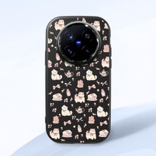 Ucuc Vivo X200 Pro Uyumlu Darbe Emici Kamera Korumalı Siyah Silikon Özel Baskı Desenli Kılıf