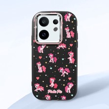 Ucuc Vivo X200 Fe Uyumlu Darbe Emici Kamera Korumalı Siyah Silikon Özel Baskı Desenli Kılıf