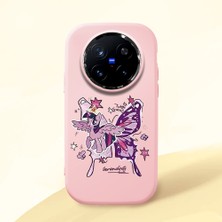 Ucuc Vivo X200 Pro Uyumlu Darbe Emici Kamera Korumalı Pembe Silikon Özel Baskı Desenli Kılıf