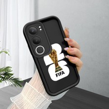 Ucuc Vivo Y29 5g Uyumlu Siyah Silikon Şık Baskı Kılıf Darbeye Dayanıklı Kamera Korumalı