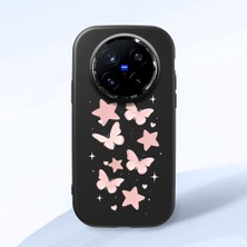Ucuc Vivo X200 Pro Uyumlu Darbe Emici Kamera Korumalı Siyah Silikon Özel Baskı Desenli Kılıf
