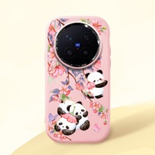 Ucuc Vivo X300 Pro Uyumlu Darbe Emici Kamera Korumalı Pembe Silikon Özel Baskı Desenli Kılıf