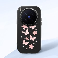 Ucuc Vivo X300 Pro Uyumlu Darbe Emici Kamera Korumalı Siyah Silikon Özel Baskı Desenli Kılıf