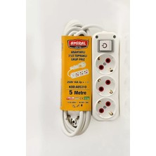 LTG Nova 3 Lü Topraklı Anahtarlı 5 Metre Kablolu Grup Priz