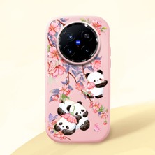 Ucuc Vivo X200 Pro Uyumlu Darbe Emici Kamera Korumalı Pembe Silikon Özel Baskı Desenli Kılıf