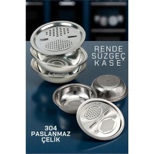 Senka Hsnet Çelik Rende Kase Süzgeç Seti - Multifix 3 In 1 Paslanmaz Çelik