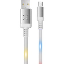 LTG Nova DC09 Ses Duyarlı Işıklı Micro USB Kablo 1m 2A - Beyaz
