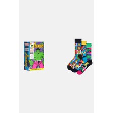 Happy Socks - Erkek Çok Renkli Marvel Avengers Figürlü 3\'lü Çorap Seti