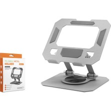 LTG Nova 360 Derece Döner Katlanir Ayarlanabilir Masaüstü Tablet Telefon Standi Metal - Gümüş HDX8022
