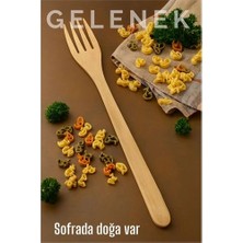 Senka Mey Ithalat® Doğal Gürgen Ağacı Servis Çatalı – 25 Cm, El Yapımı Ahşap Mutfak Gereci 722244
