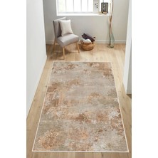 Pelura Halı Modern Jüt Görünümlü Minimalist Krem Dijital Baskılı Yıkanabilir Kaymaz Taban Salon Halısı Yolluk