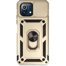 LTG Nova 11 Lite Kılıf Pars Lens Yüzüklü Silikon - Gold