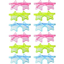 LTG Nova Neon Fosforlu Yıldız Panjur Gözlük 12 Adet – 80’ler 90’lar Parti Stili