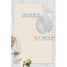 Pelura Halı Minimalist Iskandinav Geometrik Çizgili Dijital Baskılı Yıkanabilir Kaymaz Taban Salon Halısı Yolluk