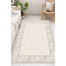 Pelura Halı Çerçeveli Modern Kaymaz Taban Makinede Yıkanabilir Halı Oturma Odası Salon Halı Koridor Halı