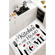 Pelura Halı Kitchen Yazılı Baskılı Yıkanabilir Kaymaz Taban Mutfak Halısı