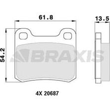 Braxis Braxıs Fren Balatası Arka W202 94>00 W124 93>95