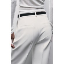 Açelya Okcu Premium Vento Orta Bel Wide Leg Dokuma Pantolon