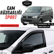 Caralp Vw Transporter T5-T6 2004-2024 Uyumlu Mugen Cam Rüzgarlığı Seti Piano Black 2\'li Ithal Parlak Siyah