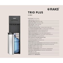 Raks Trio Plus Gizli Damacana 3 Musluklu(Sıcak-Soğuk-Ilık) Su Sebili