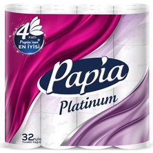 Papia Platınum 32 Rulo 3 Katmanlı Tuvalet Kağıdı Ekstra Yumuşak ve Dayanıklı