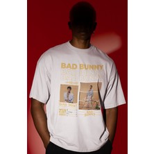Sevbano Bad Bunny Rapper Şarkıcı Ön Baskılı Unisex Oversize Tişört