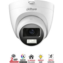 Dahua Cooper Serisi 2mp Dome Kamera | HAC‑T1A21P‑U‑IL Işıklı Renkli Gece