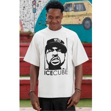 Sevbano Ice Cube Rapper Şarkıcı Ön Baskılı Unisex Oversize Tişört