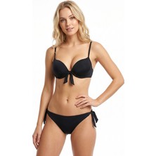 Loya Siyah Süper Push Up Tek Üst Bikini