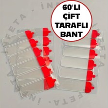 İnfeta 60 Parça Kolay Açılır Çift Taraflı Silikon Bant Güçlü Yapışkanlı Bant 18MMX50MM